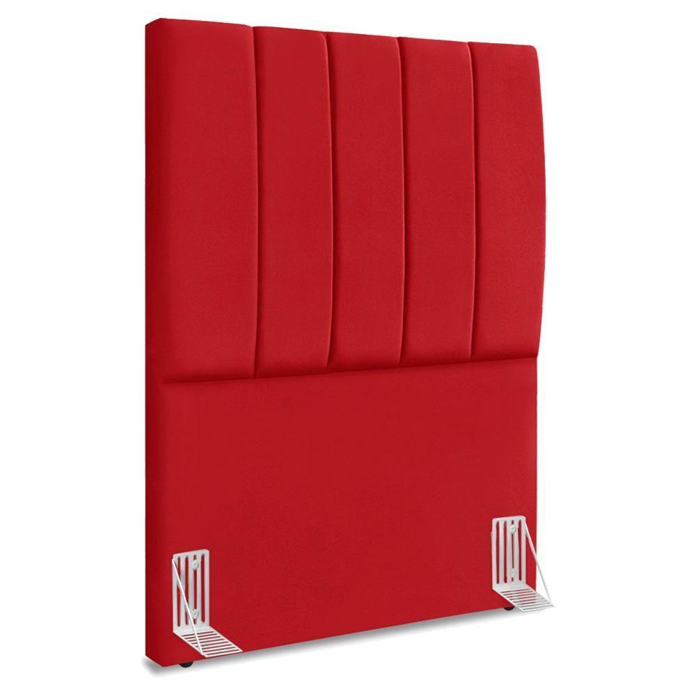 Cabeceira Solteiro 90 Cm Com Frame Dalia Suede Vermelho Artte Vermelho - 1