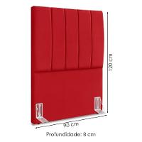 Cabeceira Solteiro 90 Cm Com Frame Dalia Suede Vermelho Artte Vermelho - 3
