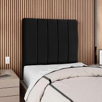 Cabeceira Solteiro 90 Cm Com Frame Dalia Suede Preto Artte Preto - 2