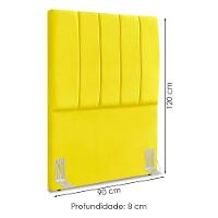 Cabeceira Solteiro 90 Cm Com Frame Dalia Suede Amarelo Artte Amarelo - 3