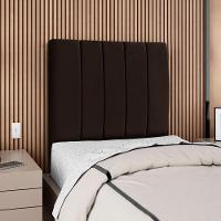 Cabeceira Solteiro 90 Cm Com Frame Dalia Suede Marrom Artte Marrom - 2