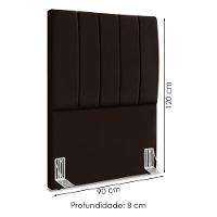 Cabeceira Solteiro 90 Cm Com Frame Dalia Suede Marrom Artte Marrom - 3