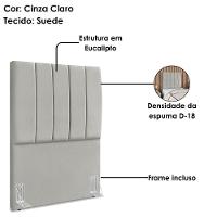 Cabeceira Solteiro 90 Cm Com Frame Dalia Suede Cinza Claro Artte Cinza Claro
