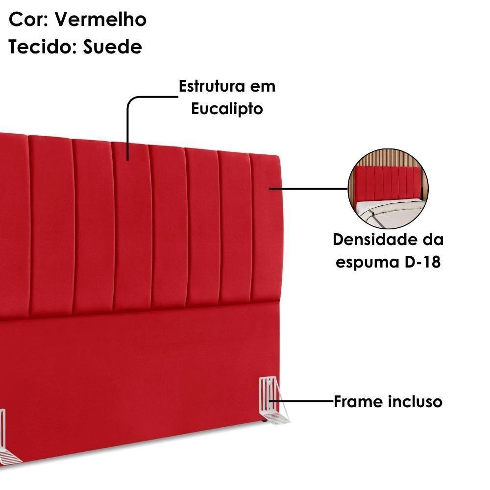 Cabeceira Queen 160 Cm Com Frame Dalia Suede Vermelho Artte Vermelho - 4