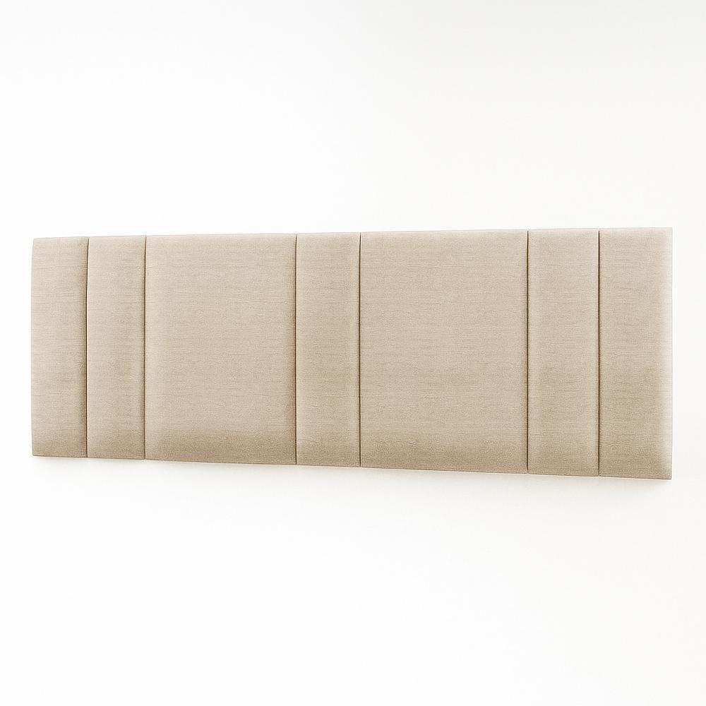 Cabeceira Painel Cama Box King Size Siri 200cm Com Led Linho Bege - Desk Design - 2