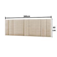 Cabeceira Painel Cama Box King Size Siri 200cm Com Led Linho Bege - Desk Design