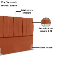 Cabeceira Queen 160 Cm Com Frame Dalia Suede Terracota Artte Terracota