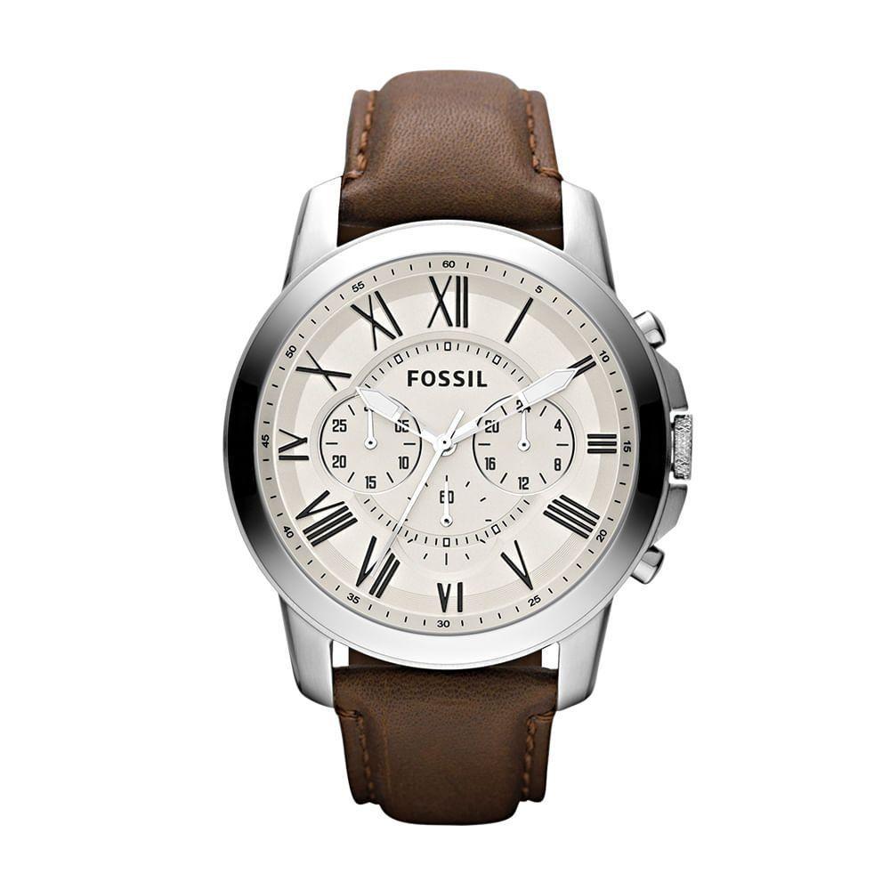 Relógio Fossil Masculino Grant Prata - Fs4735/0bn - 1