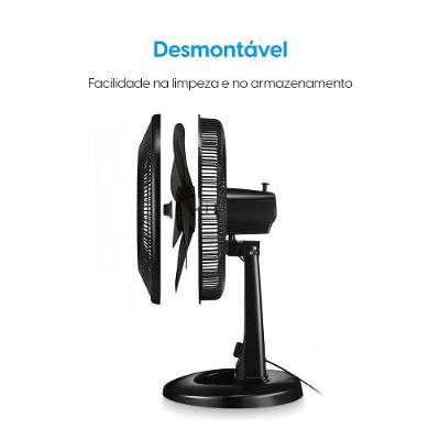 Ventilador de Mesa Elgin 140W 40cm 7 Pás 3 Velocidades Preto 220V