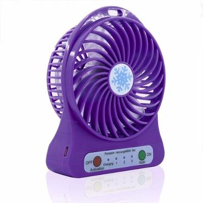 Mini Ventilador Portátil Mesa Usb Com 3 Vel Roxo