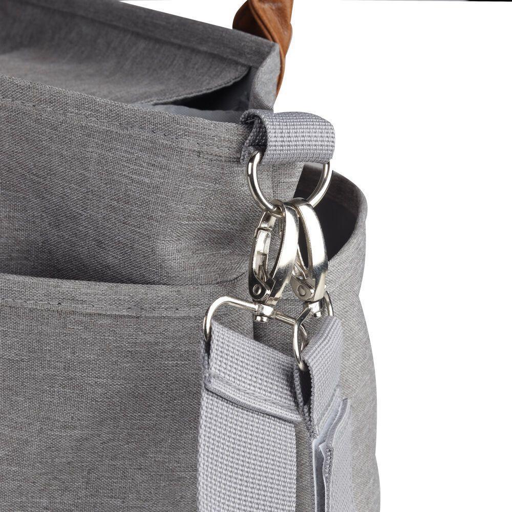 Bolsa Chic Cinza De Poliéster Com Alça De Couro - Estilo E Funcionalidade Para O Dia A Dia - 2