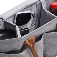 Bolsa Chic Cinza De Poliéster Com Alça De Couro - Estilo E Funcionalidade Para O Dia A Dia - 3