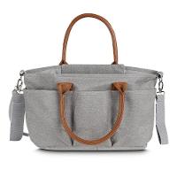 Bolsa Chic Cinza De Poliéster Com Alça De Couro - Estilo E Funcionalidade Para O Dia A Dia - 4