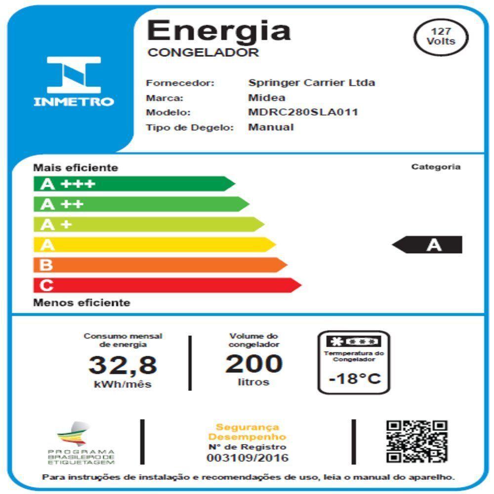 Freezer Horizontal Midea 3 Em 1 Branco 200L 110V MDRC280SLA011 - 2