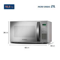 Micro-ondas Mondial 21 Litros MO-01-21-E Cinza Espelhado 220V - 5