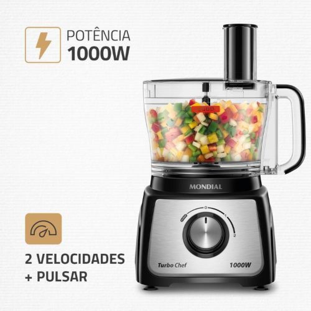 Multiprocessador 5 Em 1 Com 2 Velocidades 1000W Mondial Mpn-01-b Preto 220V - 4