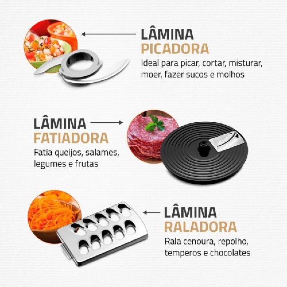 Multiprocessador 5 Em 1 Com 2 Velocidades 1000W Mondial Mpn-01-b Preto 220V - 6