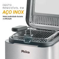 Fritadeira Philco 1,8L Visor Inox 1200W Deep Fry 110V
