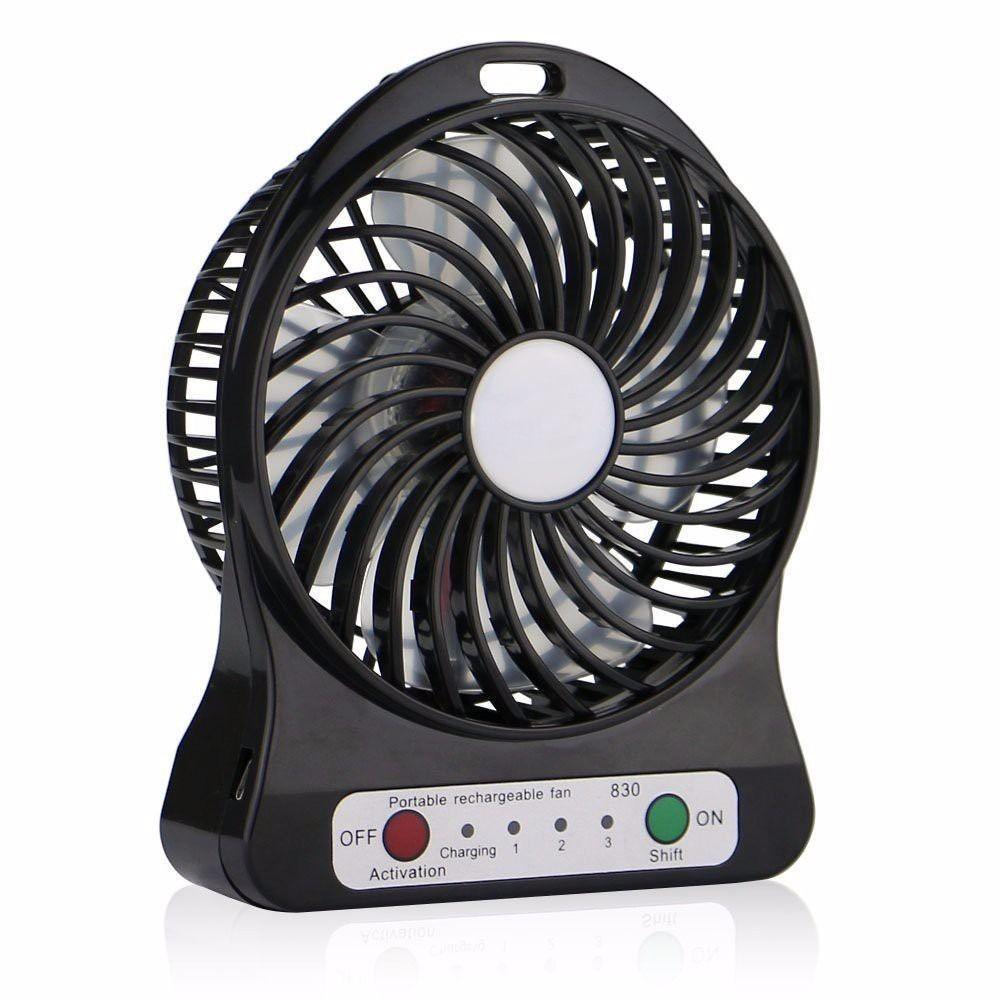 Mini Ventilador Portátil Mesa Usb Com 3 Vel Preto - 1