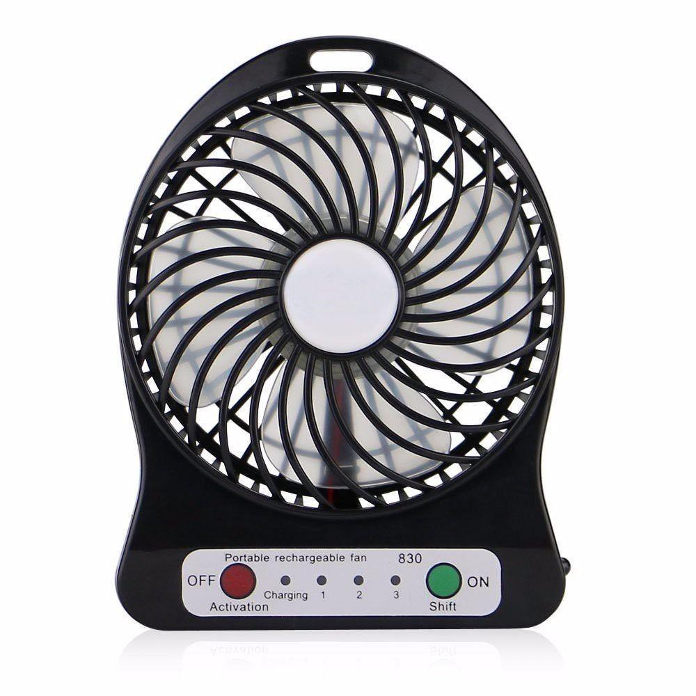 Mini Ventilador Portátil Mesa Usb Com 3 Vel Preto - 2