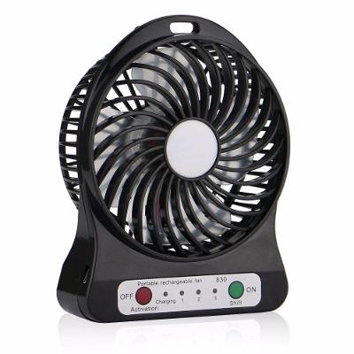Mini Ventilador Portátil Mesa Usb Com 3 Vel Preto