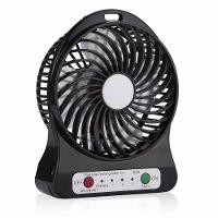 Mini Ventilador Portátil Mesa Usb Com 3 Vel Preto - 1