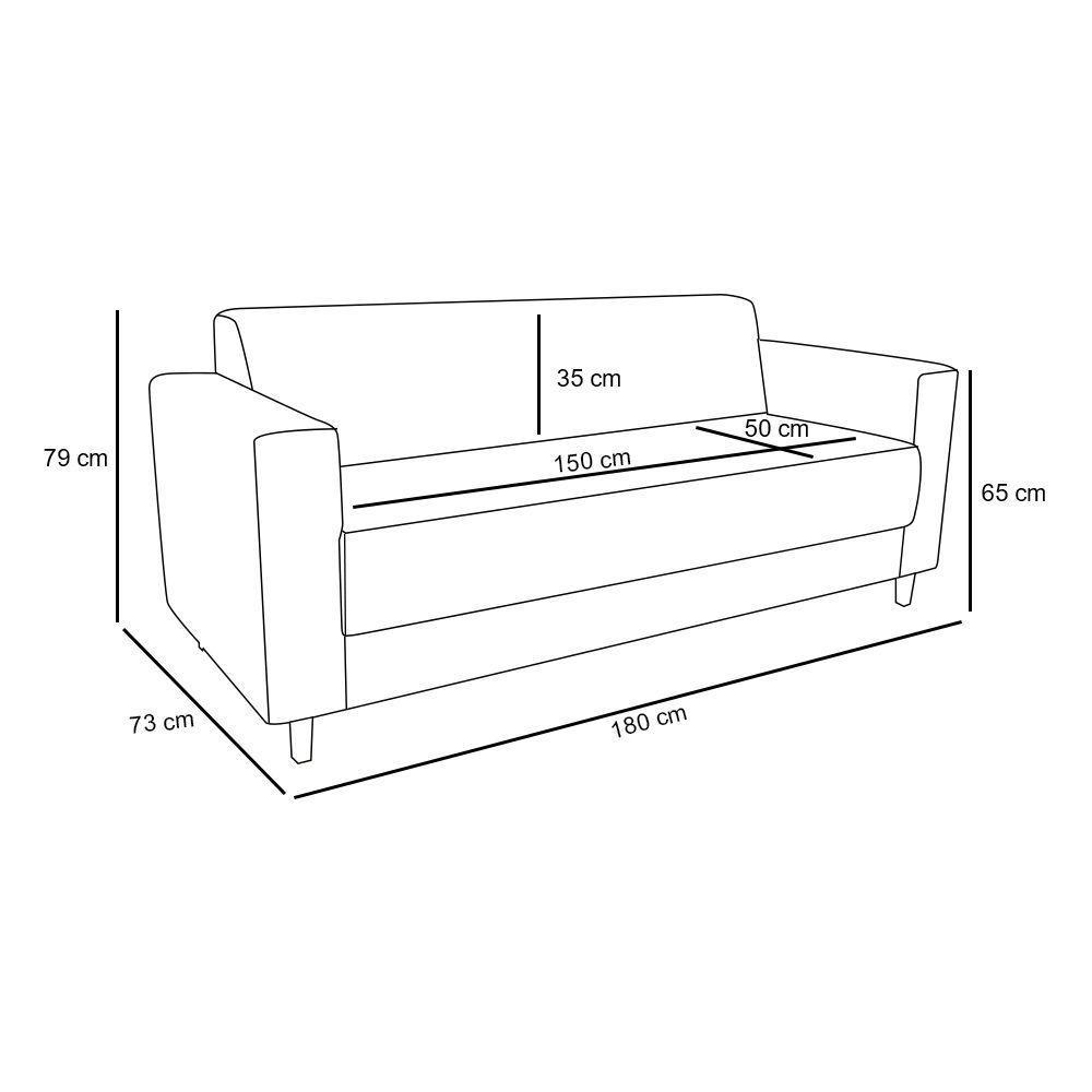 Kit Sofá 03 Lugares 02 Poltronas Arezzo Linho Pés Chanfrado - 3