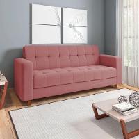 Kit Sofá 03 Lugares 02 Poltronas Arezzo Linho Pés Chanfrado