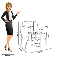 Poltrona Sala De Estar Pé De Ferro Dourado Elisa Bouclê D03 - D'rossi Azul