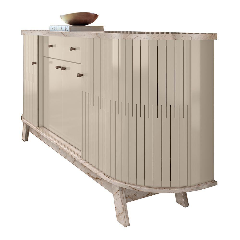 Balcão Buffet Sala De Jantar 183cm Tavillo M20 - D'rossi Calacata E Off White - 5