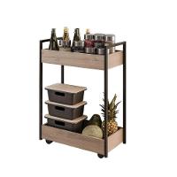 Carrinho Gourmet Auxiliar Para Cozinha 2 Prateleiras Noah Preto M13 - D'rossi Freijó - 2