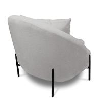 Poltrona Decorativa Orgânica Pé De Metal Preto Kit 2 Zaya Bouclê C05 - D'rossi Cinza - 7