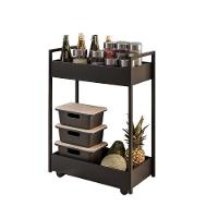 Carrinho Gourmet Auxiliar Para Cozinha 2 Prateleiras Noah Preto M13 - D'rossi Preto - 2