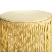 Puff Decorativo Redondo De Natal Com Veludo Bege Com Detalhe Dourado Na Base - D'rossi - 6