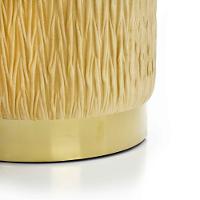 Puff Decorativo Redondo De Natal Com Veludo Bege Com Detalhe Dourado Na Base - D'rossi - 7