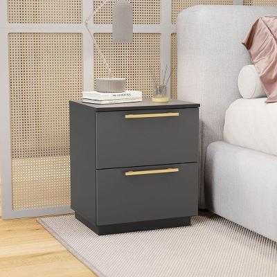 Mesa Cabeceira Quarto 50cm Com 2 Gavetas Magna Alasca V01 - D'rossi