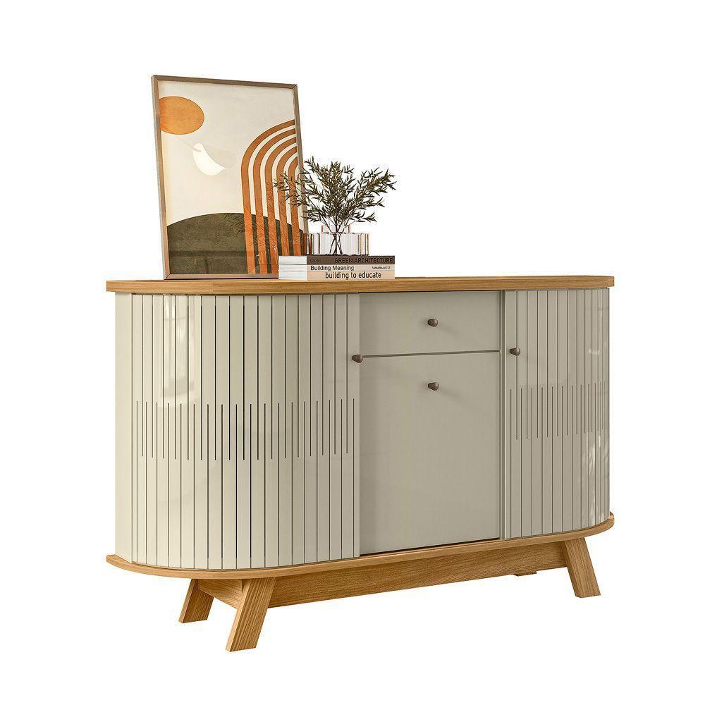 Balcão Aparador Buffet Sala De Estar 136cm Wylan Cumaru-opala M20 - D'rossi - 2