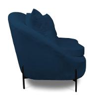 Poltrona Decorativa Orgânica Pé De Metal Preto Kit 2 Zaya Bouclê Bege C05 - D'rossi - 6