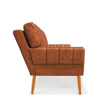 Poltrona Sala Pé Palito Madeira Anitta Sintético Pu Nozes D03 - D'rossi - 6