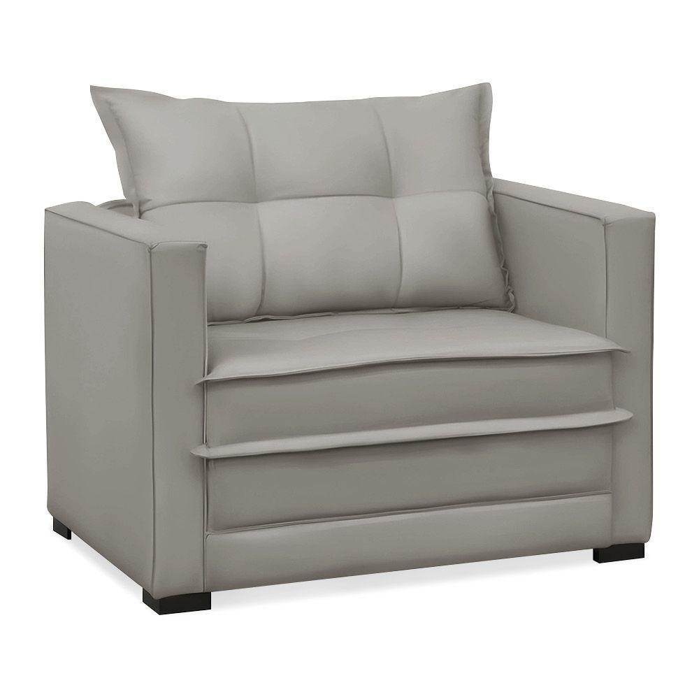 Poltrona Cama Retrátil Solteiro Milenni Veludo Prata B03 - D'rossi - 6