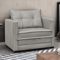 Poltrona Cama Retrátil Solteiro Milenni Veludo Prata B03 - D'rossi - 3