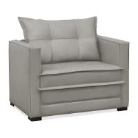 Poltrona Cama Retrátil Solteiro Milenni Veludo Prata B03 - D'rossi - 6