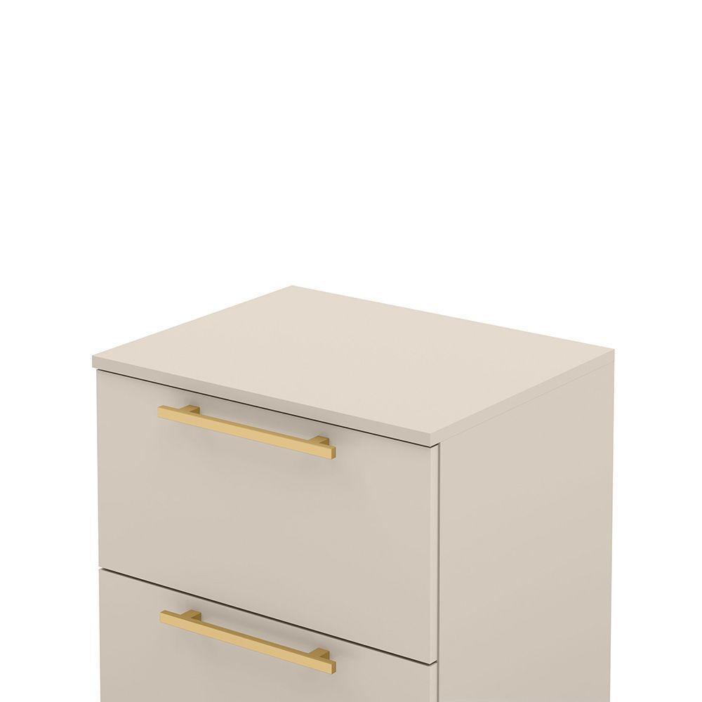 Mesa Cabeceira Quarto 50cm Com 2 Gavetas Magna Fendi V01 - D'rossi - 6