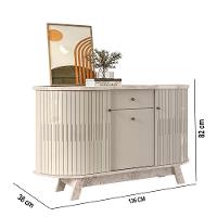 Balcão Aparador Buffet Sala De Estar 136cm Wylan Calacata-off White M20 - D'rossi