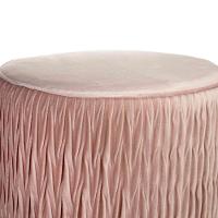 Puff Redondo Decoração De Natal Base Metal Dourado Veludo Rosê F04 - D'rossi - 6