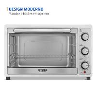 Forno Elétrico Mondial 52L Grand Family II 1800W FRN-52-W Branco/Inox 110V
