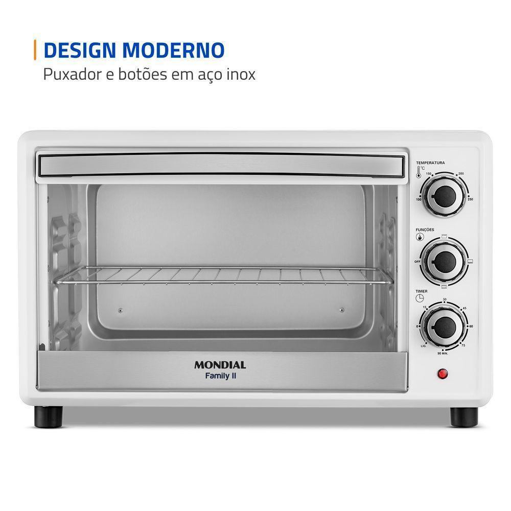 Forno Elétrico Mondial 42L Family II 1600W FRN-42-W Branco/Inox 110V - 4