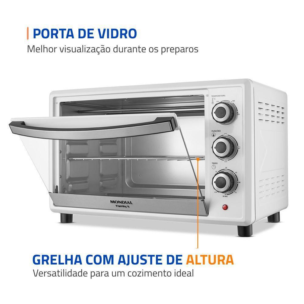 Forno Elétrico Mondial 42L Family II 1600W FRN-42-W Branco/Inox 110V - 5