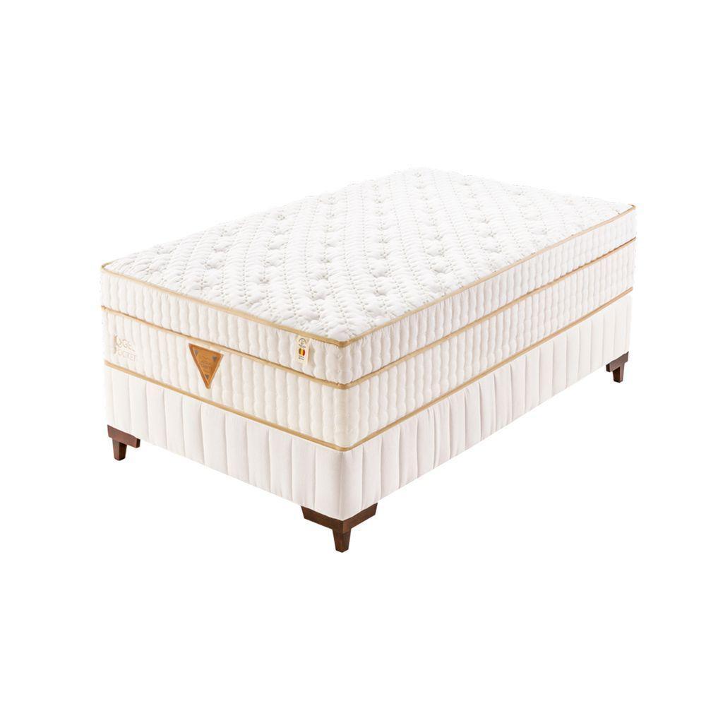 Colchão Qgel Pocket - Latex Com Cobre Sobre Molas Medida Solteiro 88x188cm Opcionais Box - 1