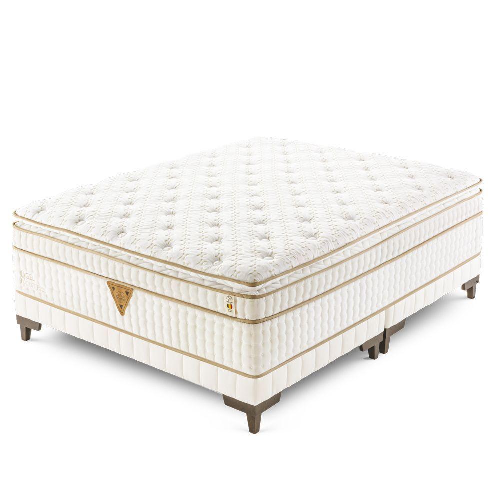 Colchão Qgel Pocket Plus- Latex Com Cobre Sobre Molas Medida King 193x203cm Opcionais Box - 1
